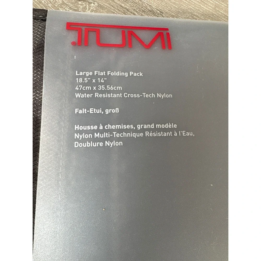TUMI L and M Flat Folding Pack & Packing Cube Travel Accessory Set Grey 3 Piece